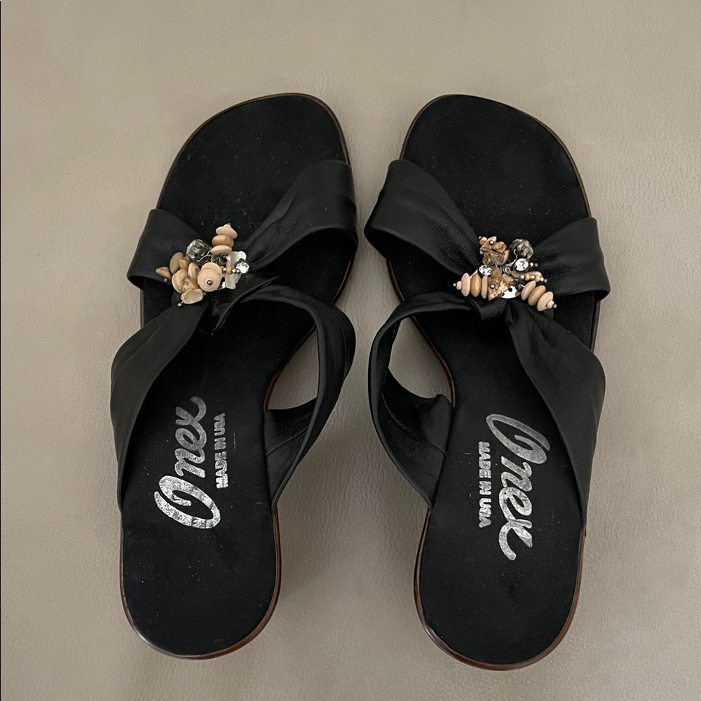 Onex Black Sandals with Embellishments